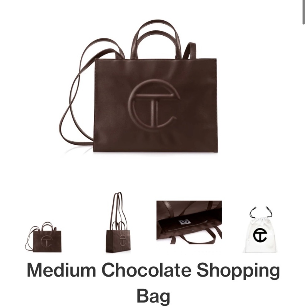 Telfar medium chocolate shopping bag